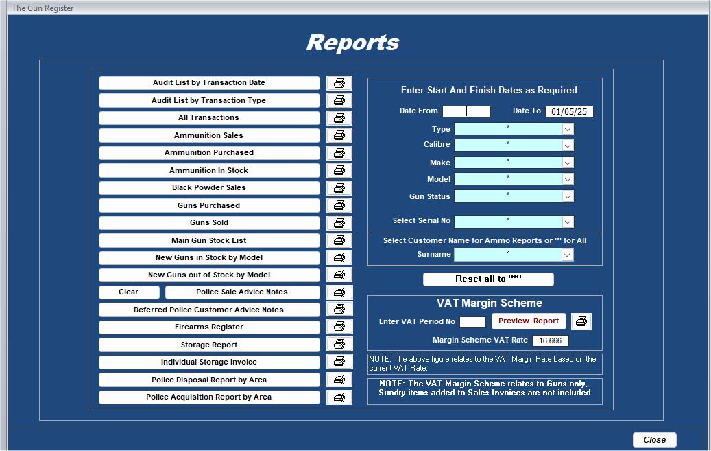 The Reports Screen